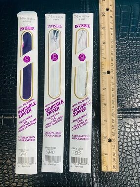 2 NWT + 1 Invisible Zippers - White & Purple - Coats (Packaged)